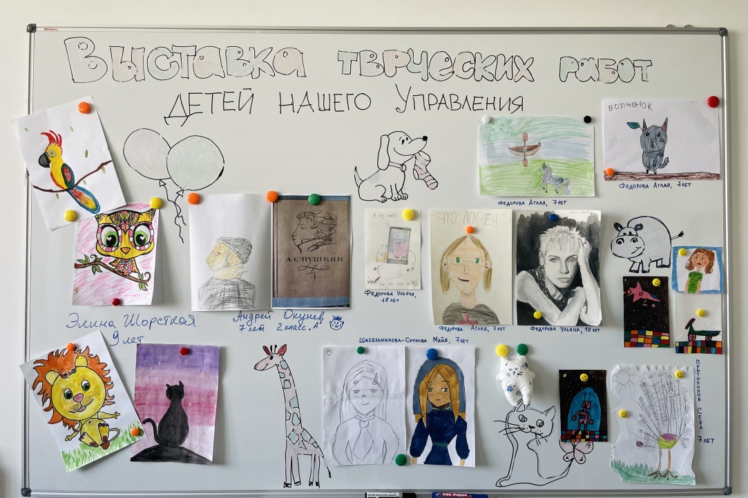 Иллюстрация к новости: Выставка детских творческих работ в Управлении академического развития Вышки